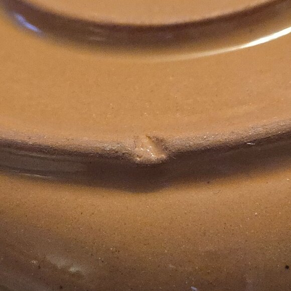 Mexican Red Clay Pottery Bowl Blue And White Flower And Scroll Design - Picture 7 of 7